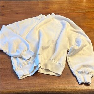 PINK Victoria's Secret Cream Crew Neck Sweat shirt